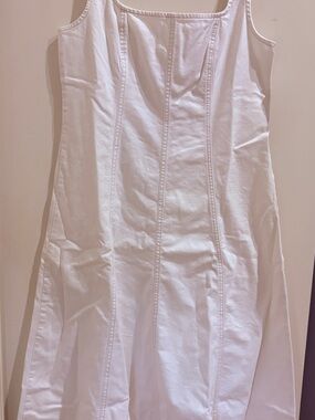 Old Navy White Tank Midi Dress with Panel Seams